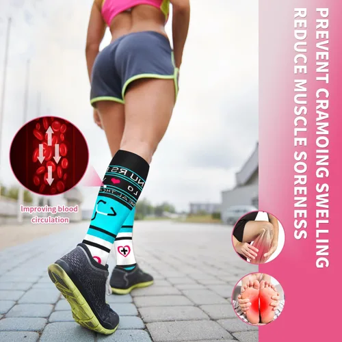 Vista 4 de Sooverki - Calcetines de compresión de cobre para circulación, para mujeres y hombres, 6 pares, para correr, atletismo, medicina, enfermería, viajes