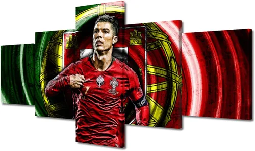 Vista 23 de TUMOVO Lienzo decorativo para pared, cuadro de Cristiano Ronaldo, cuadros de club de fútbol, impresiones en lienzo, póster de arte de pared, arte