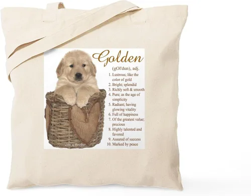Vista 9 de CafePress Bolsa de compras de lona beige natural reutilizable con diseño de raza Golden Retriever