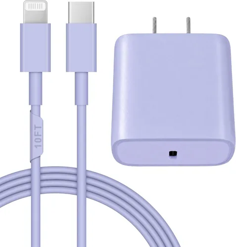 Vista 10 de Cargador de pared USB C de 20 W PD para iPhone 14 13 12 de carga rápida con cable de carga rápida de 1.8 m para iPhone 14/14 Pro/14 Pro Max/14 Azul