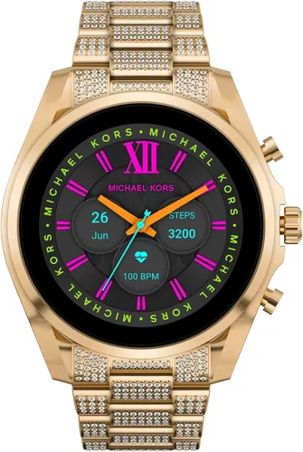Vista 7 de Michael Kors - Reloj inteligente con pantalla táctil Gen 6 con altavoz, frecuencia cardíaca, oxígeno en la sangre, GPS, pagos sin contacto