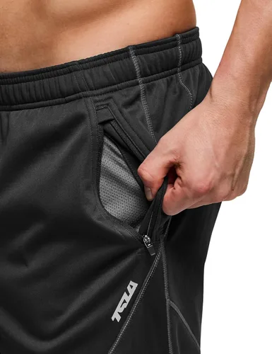 Vista 6 de TSLA Pantalones de ciclismo térmicos a prueba de viento para hombre, pantalones de ciclismo con forro polar, pantalones de ciclismo para exteriores