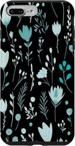 Vista 12 de Teal Floral Flowers Wildflowers Garden Botanical Love Case for iPhone 17