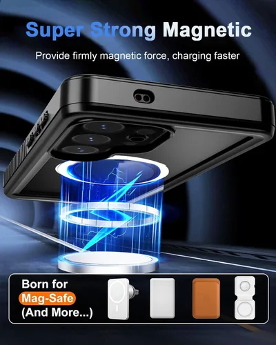 Vista 3 de Oneagle Funda impermeable para Samsung Galaxy S25 Ultra [compatible con MagSafe], [protector de pantalla integrado y protector de lente]
