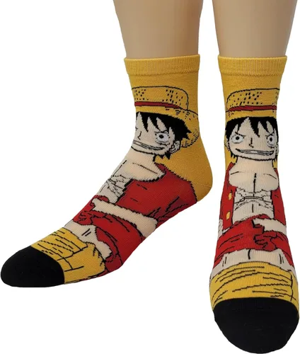 Vista 4 de Ripple Junction Calcetín redondo de anime de una pieza 2 pares con licencia oficial para adultos para hombres y mujeres