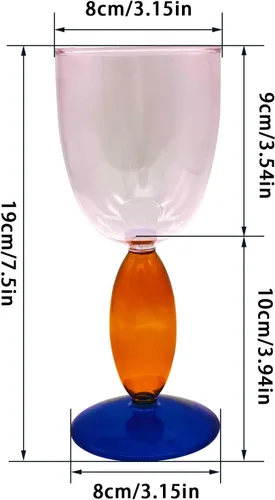 Vista 10 de Flylin Copas de vino creativas, copa de vino tinto de 13.5 onzas, copa de vino colorida, copa de vino de cóctel, copa de jugo para fiesta, cena