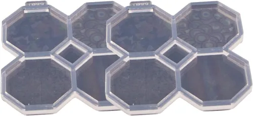 Vista 2 de 2 moldes de resina octágono de 1.7 pulgadas, molde de silicona epoxi para carrete de insignias, diseño holográfico de bricolaje