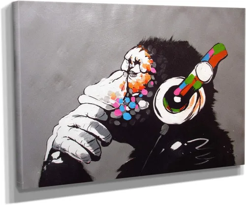 Vista 28 de Arte en lienzo de Banksy para pared, decoración del hogar, lienzo pre-estirado - varios tamaños