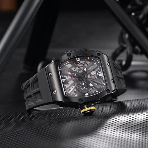 Vista 3 de LACZ DENTON Pagani Reloj de diseño para hombre, PD1738, reloj cuadrado de lujo, movimiento de cuarzo japonés, cristal de zafiro, relojes para hombre