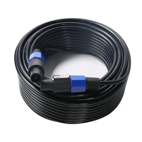 Vista 13 de HBU Paquete de 1 cable Speakon a Speakon de 3 pies (4 conductores, 12 AWG), 1 cable macho NL4FC de 3 pies de altavoz, Pro PA DJ Studio, escenario