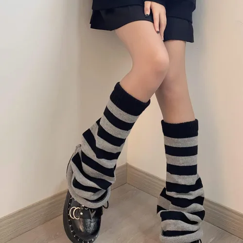 Vista 5 de Calentadores de piernas para mujer, calentadores de piernas de punto a la moda, lindos calcetines de moda