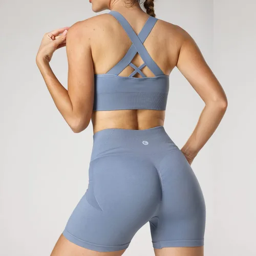 Vista 3 de Evercute - Brasier deportivo para mujer, con relleno, tirantes cruzados y sin costuras, brasier de soporte medio para alto impacto, ideal para yoga