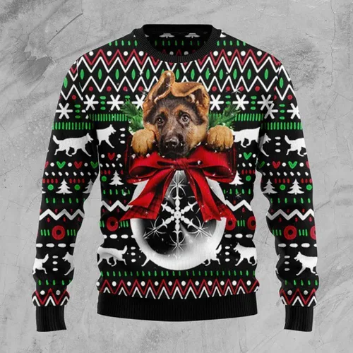 Vista 2 de Lindos suéteres de Navidad para mascotas para mujer, suéter de invierno para vacaciones, cuello redondo, conjunto 04