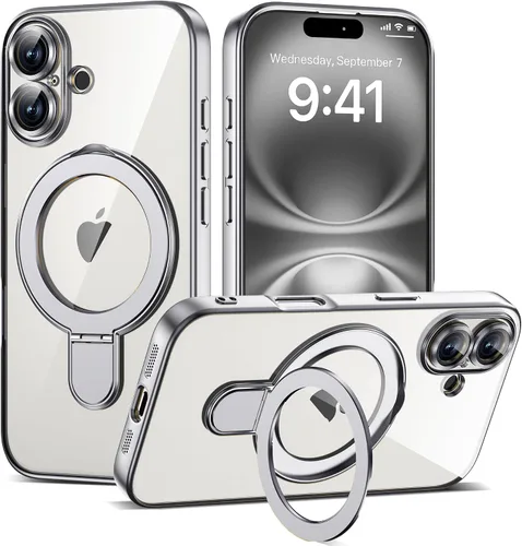 Vista 164 de Funda compatible con iPhone 12 con soporte de anillo magnético invisible [compatible con Mag-Safe] [Protector completo de lente de cámara] Funda