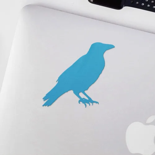 Vista 3 de Calcomanías Transparentes de Cuervo Animal (Azul Azure) Calcomanías de Vinilo Premium Impermeables para Laptop Teléfono Accesorio Casco Ventana