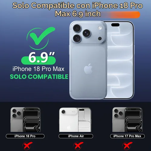 Vista 2 de SPIDERCASE Funda impermeable para 18 Pro Max, color negro y transparente Negro / transparente