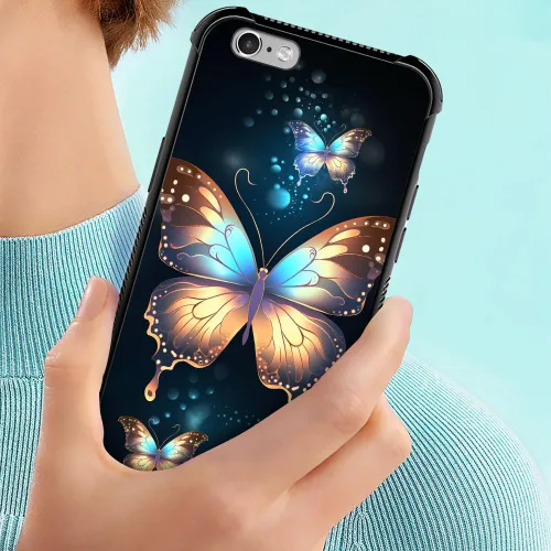 Vista 331 de Funda compatible con iPhone 8, a prueba de golpes, antiarañazos, bandera de ciervos de cola blanca de grano de madera estadounidense