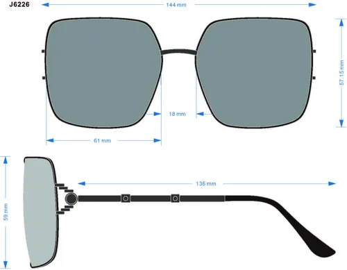 Vista 5 de Jessica Simpson Women's J6226 Geometric Metal Square Sunglasses with Uv400 Protection. Glam Gifts for Her, 61 Mm