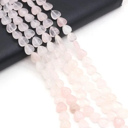 Vista 12 de Cuentas de piedra natural pulida en forma de corazón mixto de amatista para hacer joyas, collares, pulseras, 2 hebras