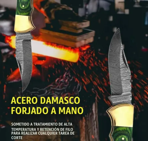 Vista 6 de Edición limitada, cuchillo de bolsillo de damasco, cuchillo de bolsillo de damasco con clip, cuchillo de bolsillo para hombres, cuchillo de Madera