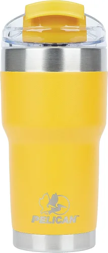 Vista 18 de Pelican Hydration Pelican Traveler™ - Vaso aislado al vacío de 22 onzas, de acero inoxidable, doble pared, con tapa doble, taza de café aislada