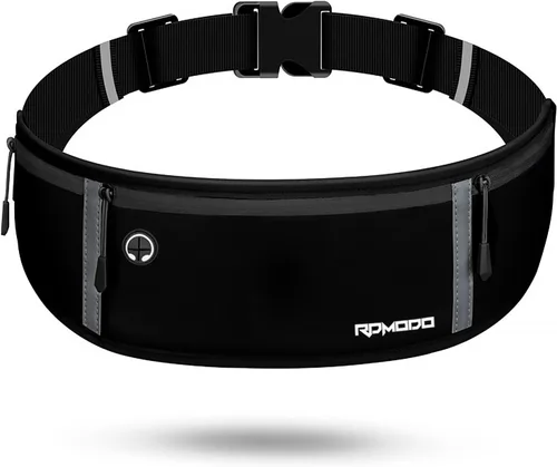 Vista 17 de Cinturón delgado para correr, soporte para teléfono de 3 bolsillos para correr, caminar, andar en bicicleta, riñonera impermeable para mujeres