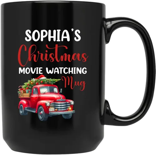 Vista 24 de Taza personalizada con nombre, diseño de muñeco de nieve con nombre, tazas de café de Navidad de muñeco de nieve, regalos personalizados para árbol