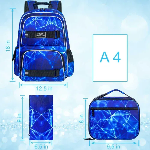 Vista 52 de Mochila para laptop, 16 pulgadas, bolsa escolar y bolsa de almuerzo, mochilas resistentes al agua para adolescentes, niñas, mujeres, estudiantes