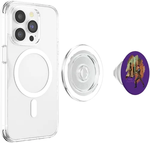 Vista 4 de Star Wars Ahsoka - Mural de Sabine Wren y sable de luz PopSockets MagSafe PopGrip para iPhone