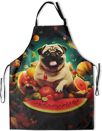 Vista 21 de Delantal colorido de poliéster Grooming Delantales con bolsillo para barbacoa Cocina Pintura Adultos