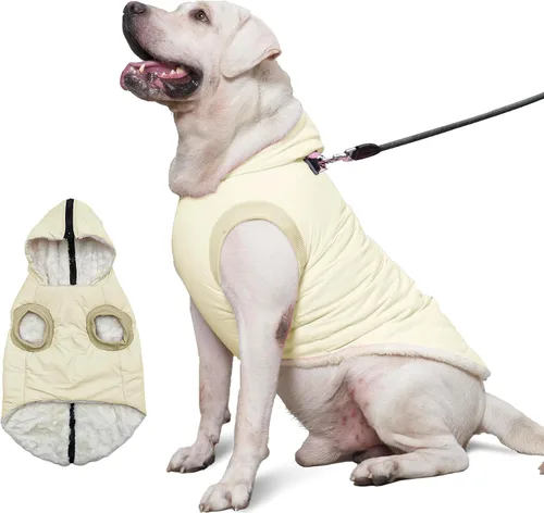 Vista 20 de vecomfy - Sudadera con capucha para perro, forro polar y algodón, extra cálida, para invierno, chaqueta para perro pequeño, abrigos con capucha