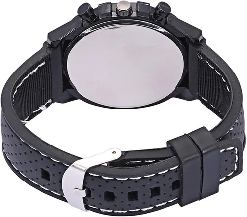 Vista 5 de GT Racer - Reloj deportivo para hombre, piloto militar, estilo aviador, estilo militar, correa de silicona negra, relojes deportivos para hombre