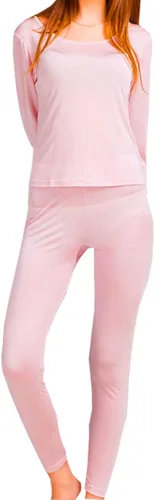 Vista 11 de Grenasasilk Ropa interior larga de seda para mujer, ropa interior térmica de seda de morera, ropa interior térmica para clima frío Beige