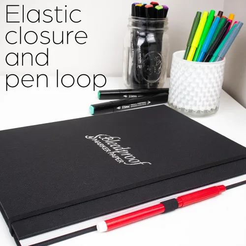 Vista 7 de WA Portman - Cuaderno de dibujo de papel marcador A4 a prueba de sangrado, 60 hojas/120 páginas, bloc de papel marcador de alcohol con páginas