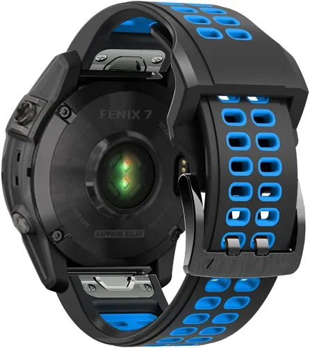 Vista 17 de REYDA Correa de silicona compatible con Garmin Fenix 8 Pro/8/E 1.850 in, 0.866 in, correa de reloj de ajuste rápido, suave, flexible, correa de Azul