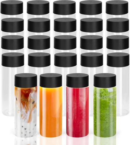Vista 9 de 24 botellas de plástico transparente, botellas sensoriales vacías con tapas, 10 onzas / 10.1 fl oz de plástico PET, contenedor de bebida