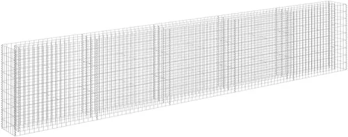 Vista 9 de vidaXL Gabion - Maceta elevada para pared, jardín, césped, patio, jardín, jardín, jardín, jardín, jardín, flores, acero galvanizado, 35.4 x 35.4