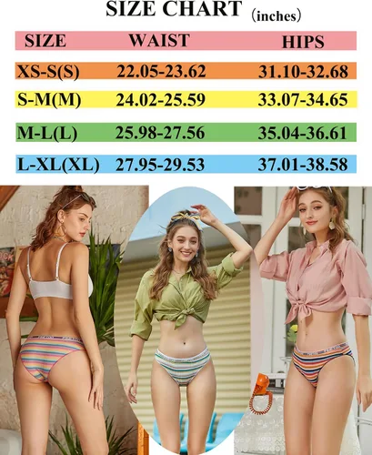 Vista 7 de FINETOO Ropa interior de algodón para mujer, de corte alto, transpirable, elástica, sexy, hipster, paquete de bragas de bikini a la moda, S-XL