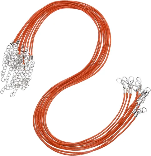 Vista 119 de MECCANIXITY 10 cordones de collar encerado de 18 pulgadas, cadena de collar a granel con cierre de 0.059 in de cuerda de cuero encerado para hacer