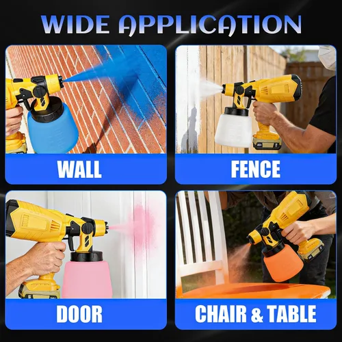 Vista 7 de Pulverizador de pintura inalámbrico para Dewalt batería de 20 V, 33.8 fl oz de alto flujo sin escobillas, pistola de pintura eléctrica sin