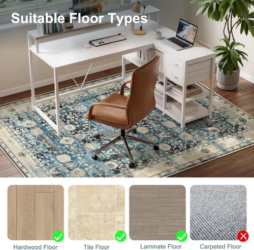 Vista 2 de Anidaroel Alfombra para Silla de Oficina para Piso de Madera Dura, Protector para Silla con Ruedas de 36"x48", Alfombra para Computadora