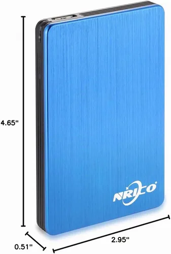 Vista 7 de NRICO Disco Duro Externo Portátil de 500GB, USB 3.0, HDD de 2.5 Pulgadas, Almacenamiento Compatible para PC, Mac, Escritorio, PS4 (500GB, Azul)