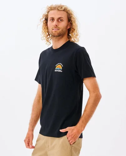 Vista 3 de Rip Curl Camiseta Rays y Hazed, Negro