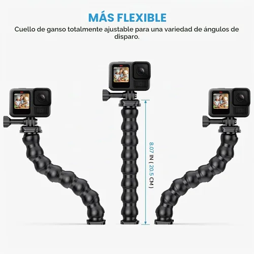 Vista 4 de Jaws soporte flexible con pinza, con cuello de cisne adaptable para cámaras Gopro Hero 5, 4, Session, 3+, 3, 2, 1