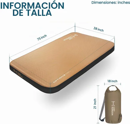 Vista 7 de Lost Horizon Option3 Colchón de espuma autoinflable para camping