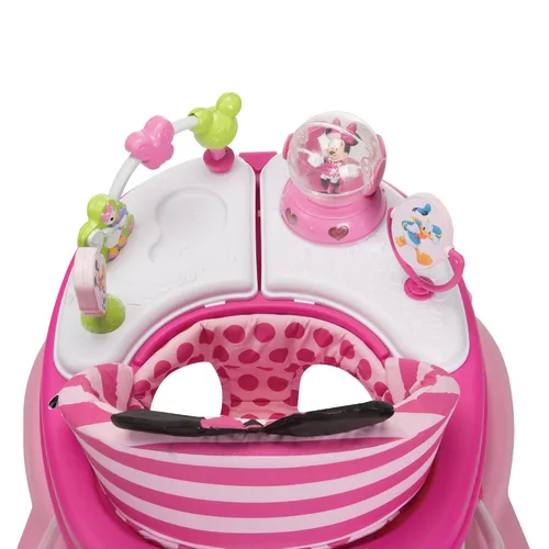 Vista 8 de Andadores y centro de actividades para bebés Minnie Mouse de Disney Baby, andador rosa con música y luces de purpurina
