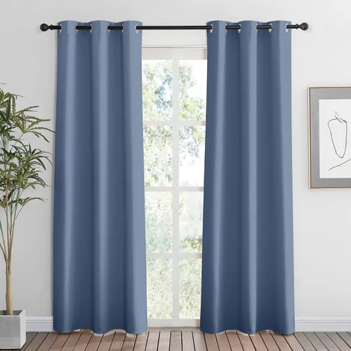 Vista 109 de RYB HOME - Cortinas para armario de 36 pulgadas, cortinas para oscurecer la habitación con ojales resistentes a la oxidación, cortinas de Aqua