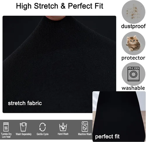 Vista 4 de HAOYONG Fundas para silla de comedor modernas de mediados de siglo, funda estampada para silla sin brazos, fundas elásticas para cocina, oficina