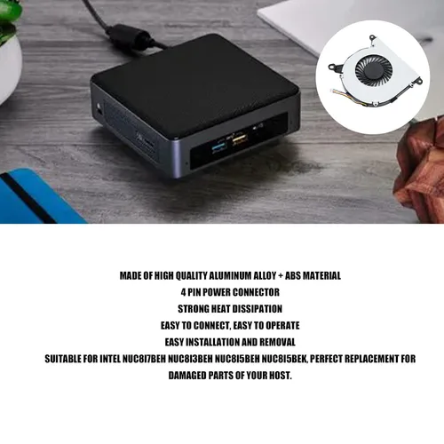 Vista 2 de Reemplazo nuevo ventilador de refrigeración de CPU para Intel NUC8i7BEH NUC8i3BEH NUC8i5BEH NUC8i5BEK