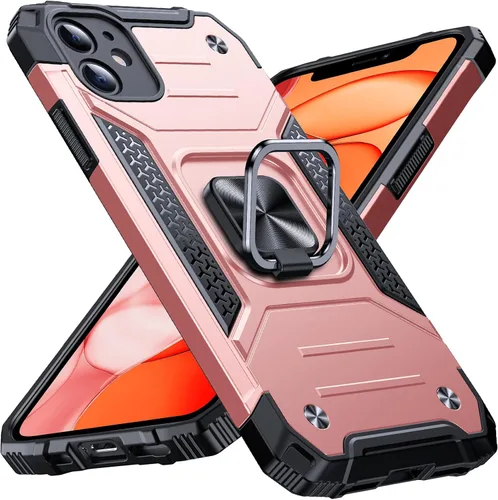 Vista 27 de Anqrp Funda resistente para iPhone 6/7/8/SE/SE2 con soporte de anillo mejorado y agarre, grado militar, a prueba de golpes, resistente y robusta